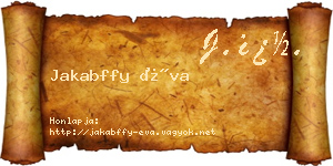 Jakabffy Éva névjegykártya